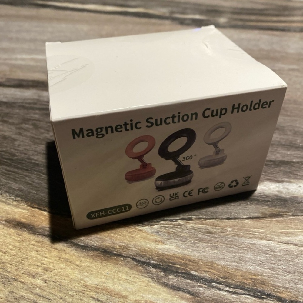 Magnetic Suction Cup Holder Black New